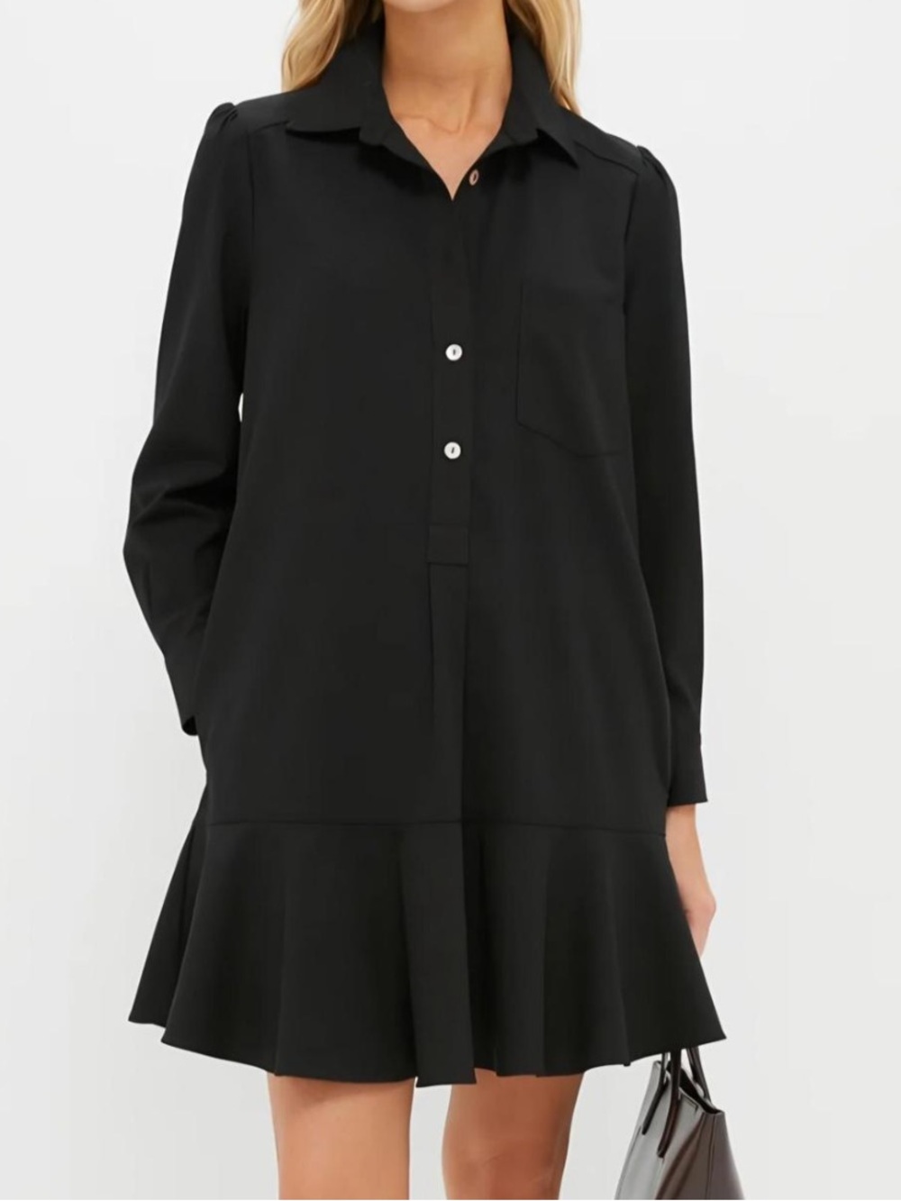 Tuckernuck Black Crepe Callahan Shirt Dress Size S - Picture 2 of 8